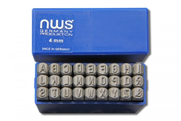 Set of letter steel stamps