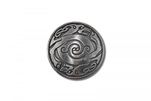 Concho, Celtic Dogs (antique silver)