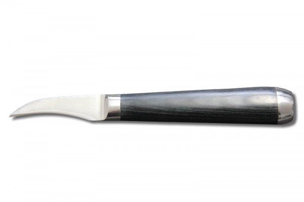 Damast Steel Leather Knife (curved)